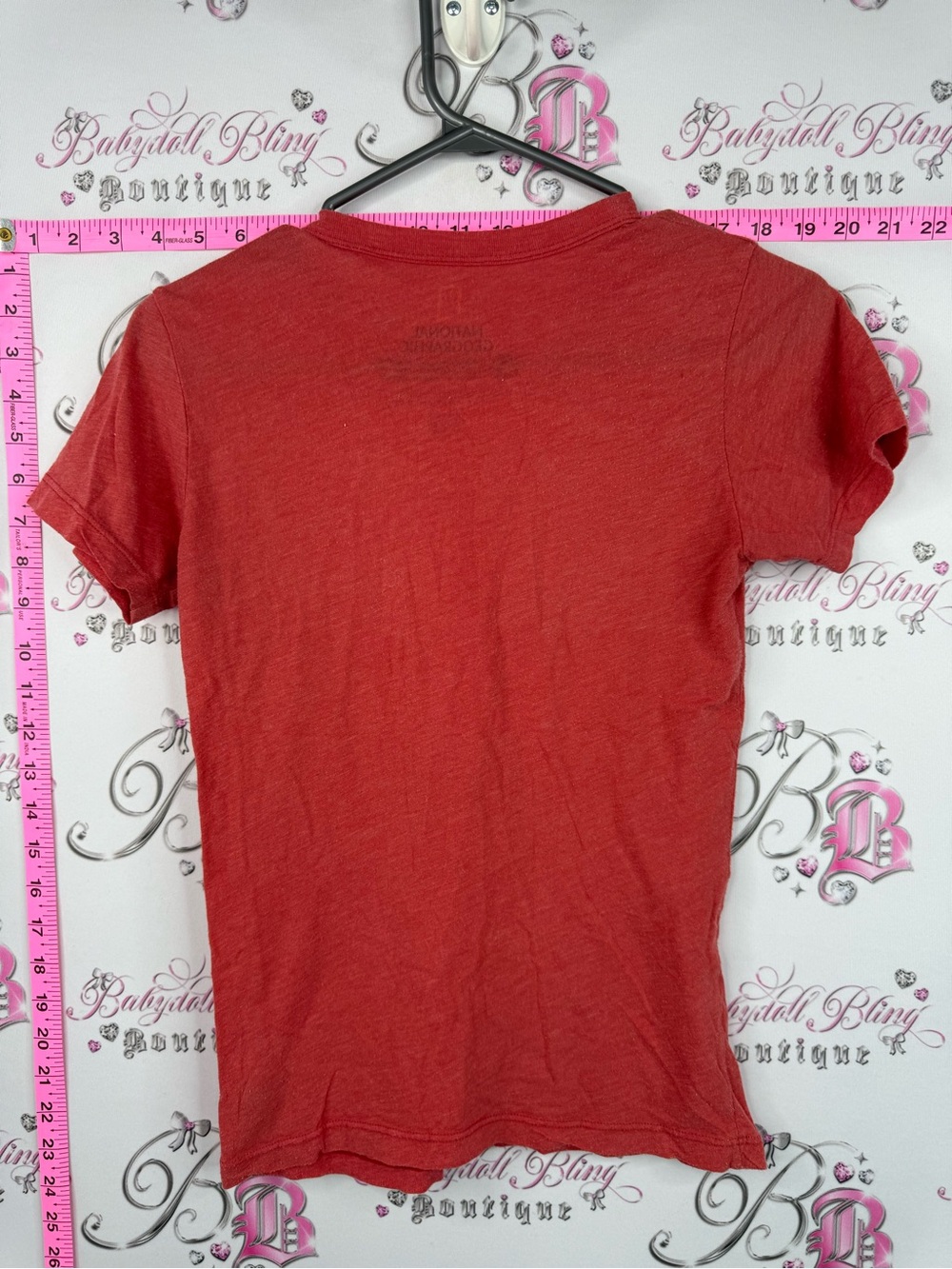 National Geographic 2008 shirt Red orange Graphic Tee with White Peace Sign - Picture 2 of 7